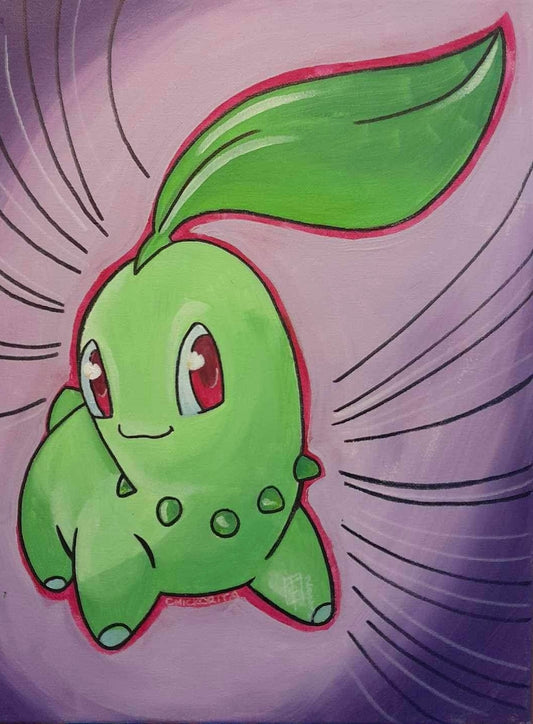 Fan art Painting - Chikorita